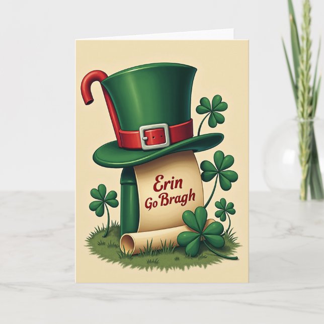 Erin Go Bragh Top Hat Card (Front)