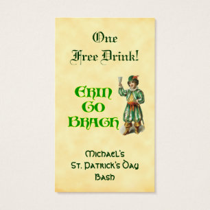 Erin Go Braugh Custom St Patricks Day Drink Ticket