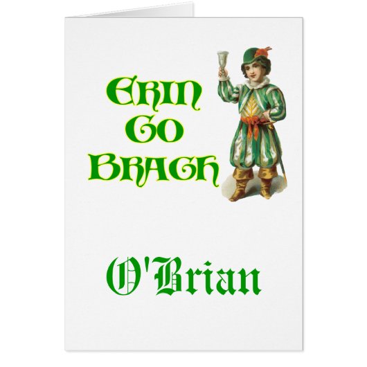 Erin Go Braugh Personalizeable Irish Saying Cards (Front)