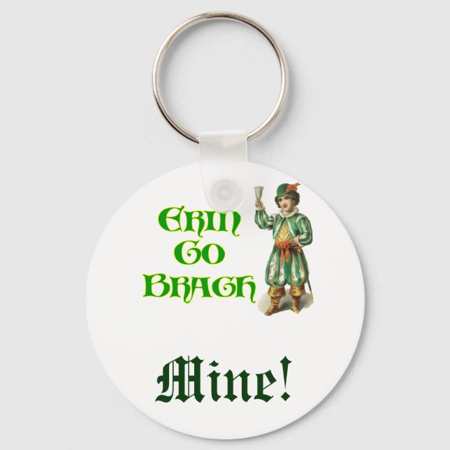 Erin Go Braugh Personalizeable Irish Saying Keychain (Front)