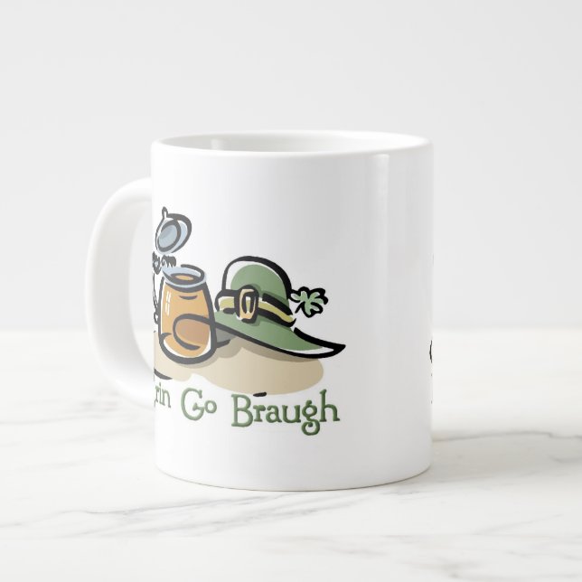 Erin Go Braugh Pint and Hat Giant Coffee Mug (Front Left)