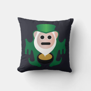 Erin-Go Clupkitz Leprechaun and a Bed of Clover Throw Pillow