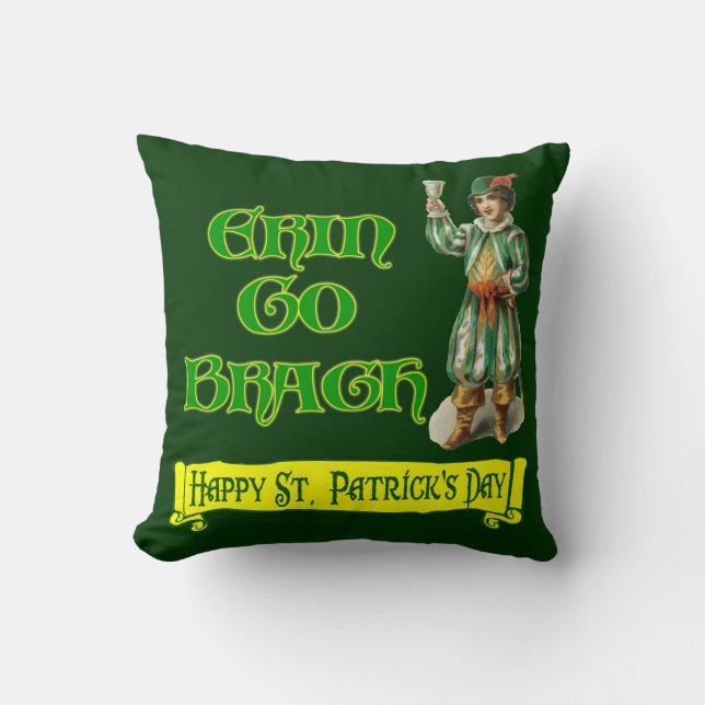 Erin Go Gragh Happy St. Patrick's Day Pillow (Front)