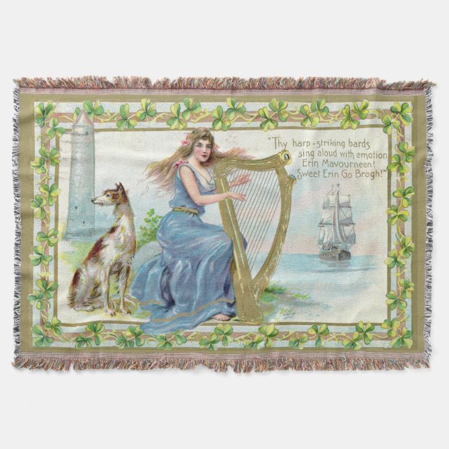Erin Mavourneen Irish Cotton Blanket (Front)