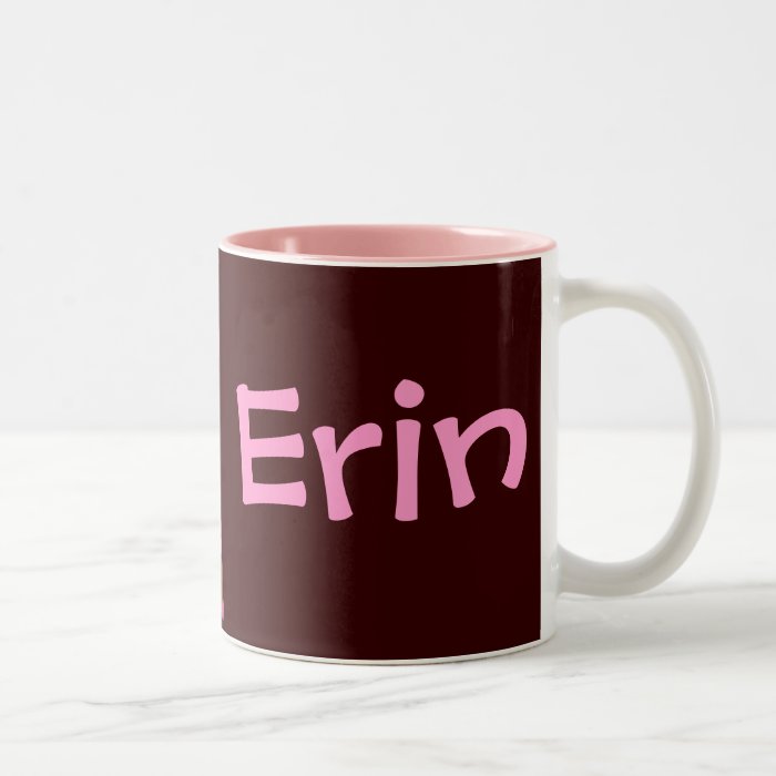 Erin Name Style Mug Peace Signs Design