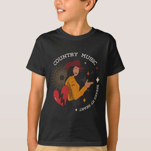 Erinn Peet Lukes EPL Country Music Breaks My Heart T_Shirt