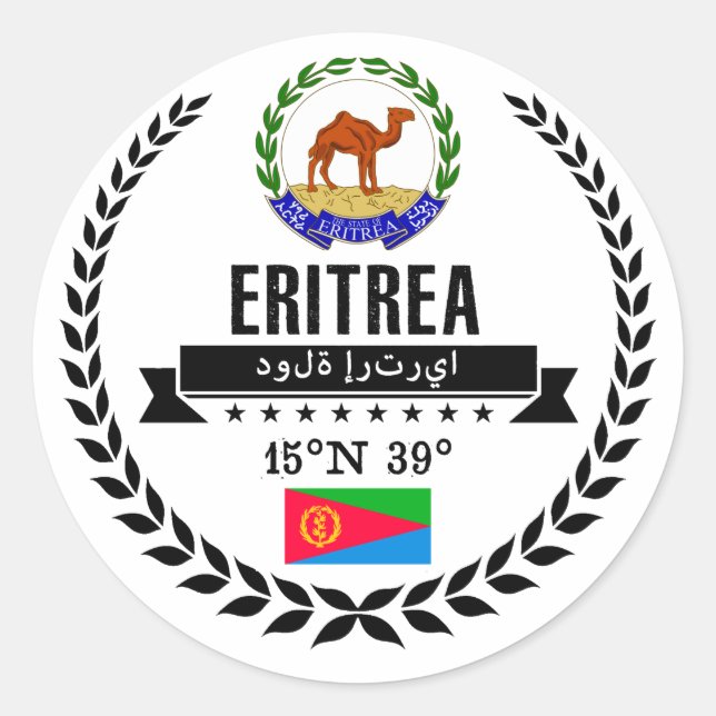 Eritrea Classic Round Sticker (Front)