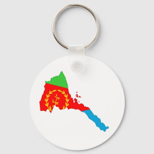 Eritrea country flag map shape silhouette keychain