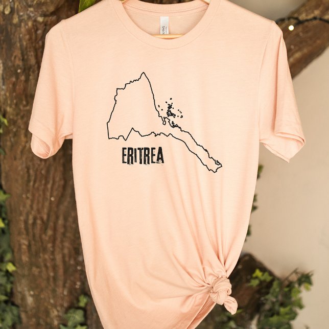 Eritrea Country Map Line Eritrean National Outline T-Shirt (Creator Uploaded)
