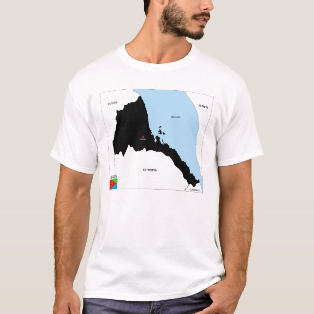 eritrea country political map flag T-Shirt (Front)