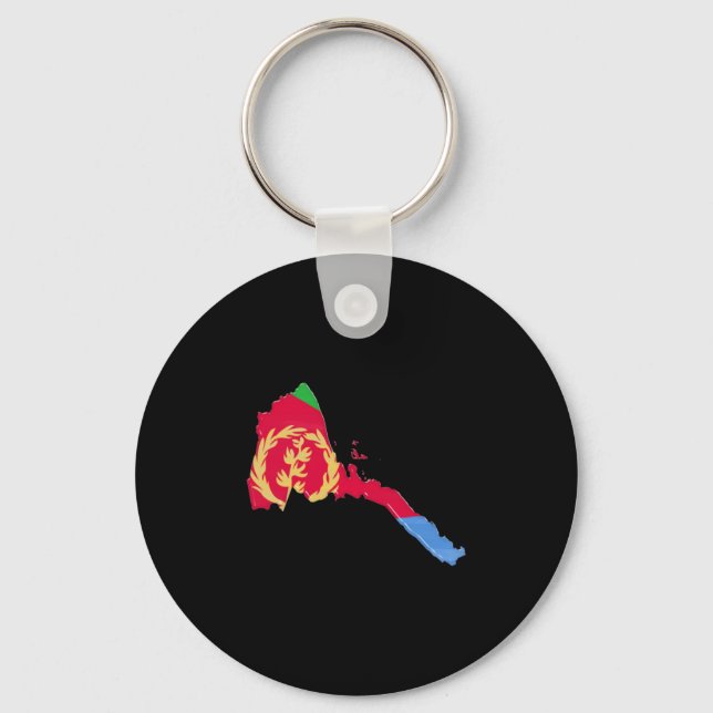 Eritrea flag and map keychain (Front)