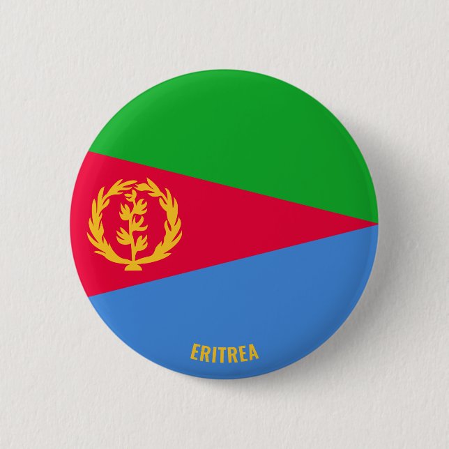 Eritrea Flag Charming Patriotic Button (Front)