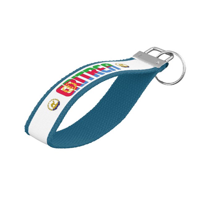 Eritrea Flag Charming Patriotic Wrist Keychain (Angled Up)