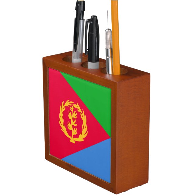 Eritrea Flag Desk Organizer (In Situ)