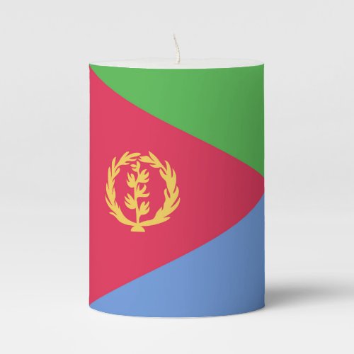 Eritrea Flag Emblem Pillar Candle