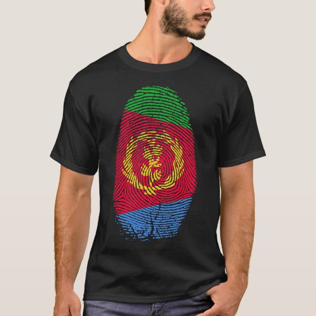Eritrea Flag Fingerprint It is in my DNA Gift for  T-Shirt (Front)