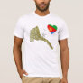 Eritrea Flag Heart and Map T-Shirt