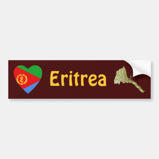 Eritrea Flag Heart + Map Bumper Sticker