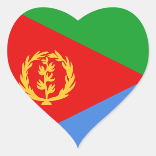 Eritrea Flag Heart Sticker