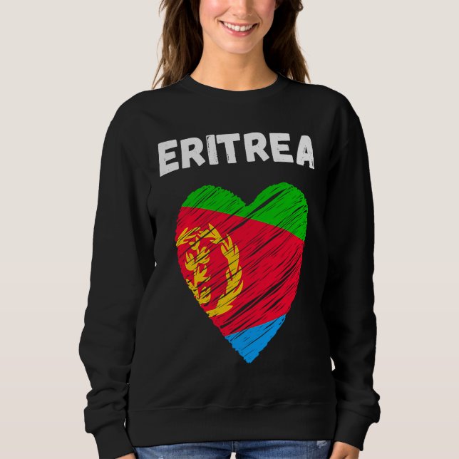 Eritrea Flag Holiday Eritrea Heart Eritrean Flag Sweatshirt (Front)