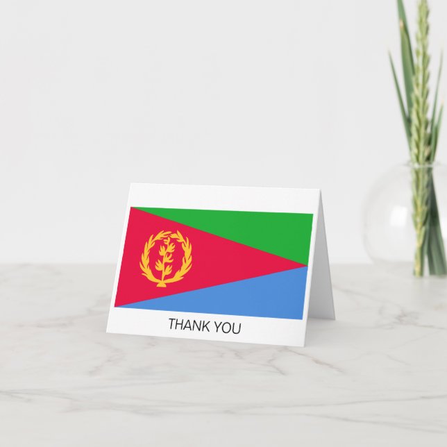 Eritrea Flag Letterpress Thank You Card (Front)