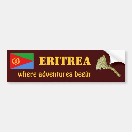 Eritrea Flag  Map Bumper Sticker