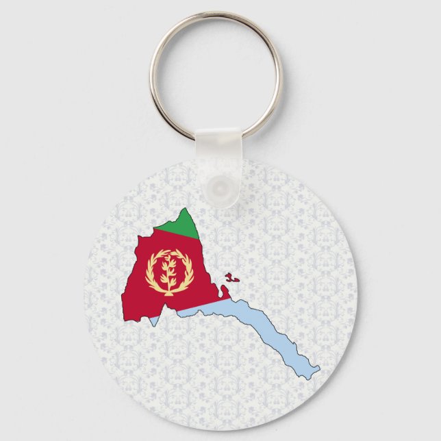 Eritrea Flag Map full size Keychain (Front)