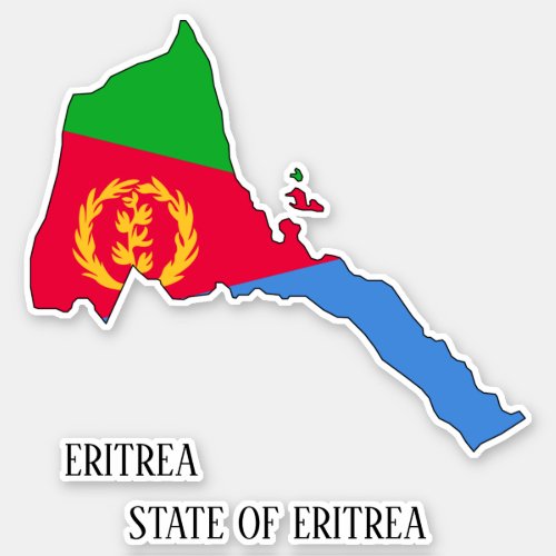 Eritrea Flag Map Patriotic Sticker