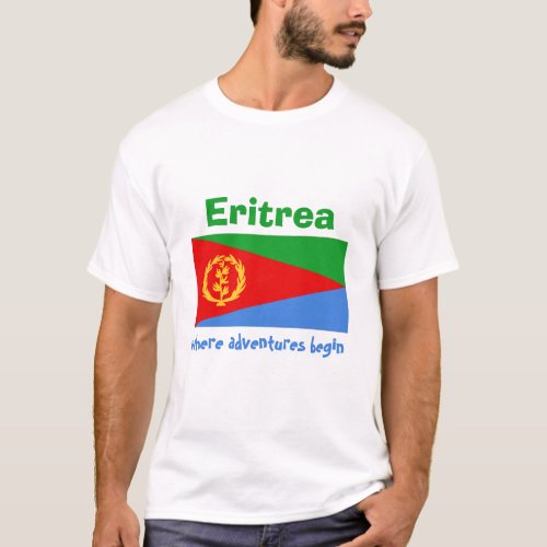 Eritrea Flag  Map  Text T_Shirt