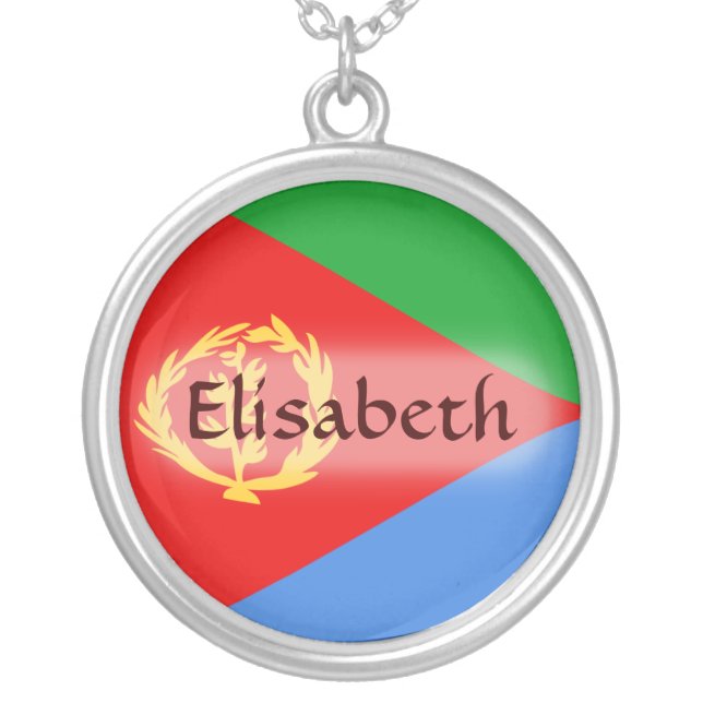 Eritrea Flag + Name Necklace (Front)