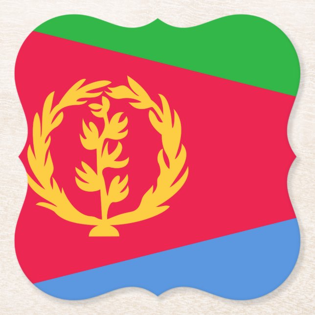 Eritrea Flag Paper Coaster (Front)