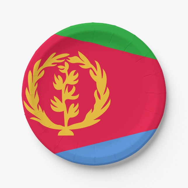 Eritrea Flag Paper Plates (Front)