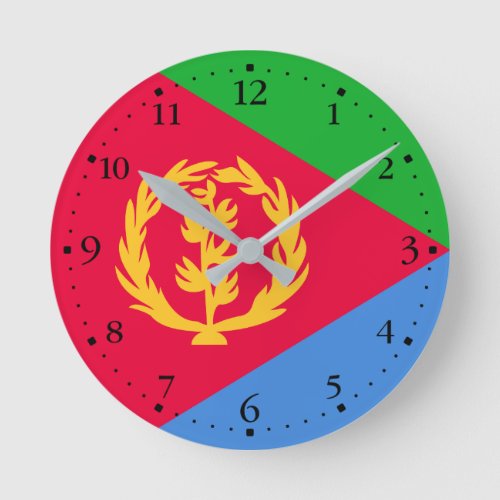Eritrea Flag Round Clock