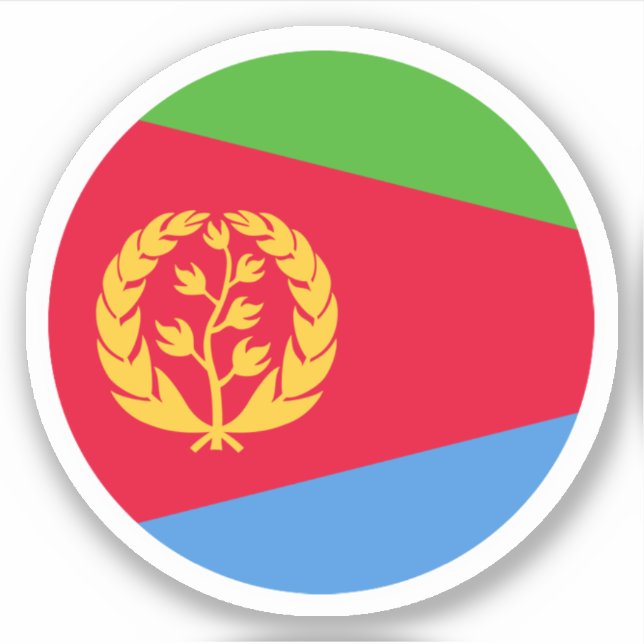 Eritrea Flag Round Sticker (Front)