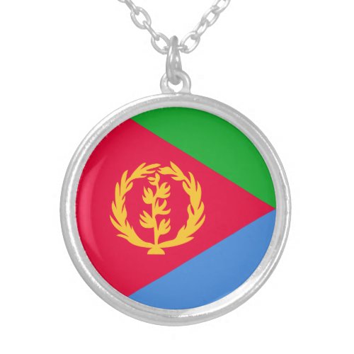 Eritrea Flag Silver Plated Necklace