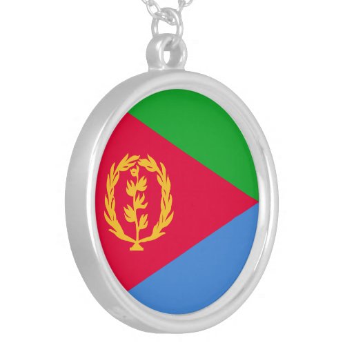 Eritrea Flag Silver Plated Necklace