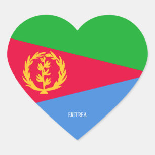 Eritrea Flag Splendid Patriotic Heart Sticker