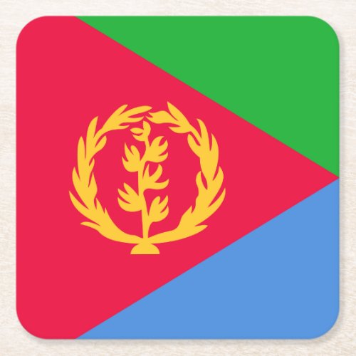 Eritrea Flag Square Paper Coaster