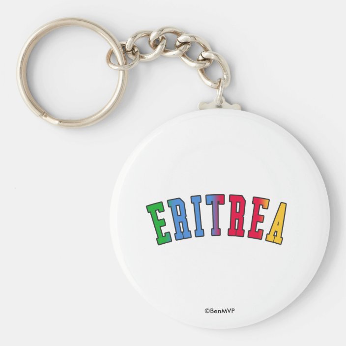 Eritrea in National Flag Colors Keychain