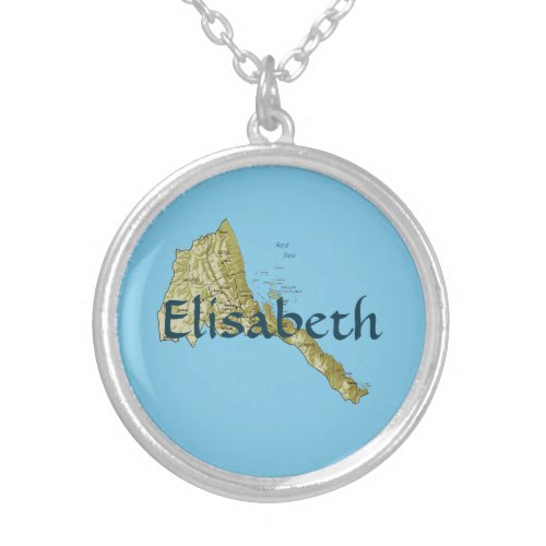 Eritrea Map  Name Necklace