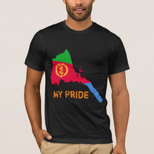 Eritrea My Pride With Eritrean Map  T_shirt Design