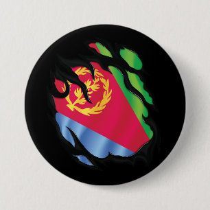 Eritrea Ripped Flag Button