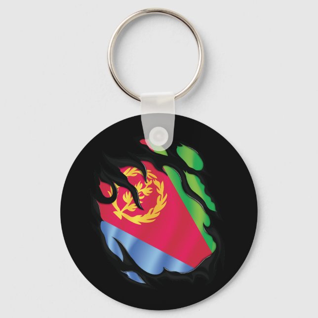 Eritrea Ripped Flag Keychain (Front)