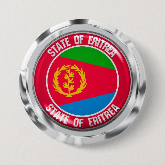 Eritrea Round Emblem Button (Front)