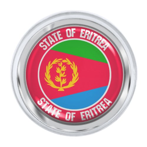 Eritrea Round Emblem Silver Finish Lapel Pin