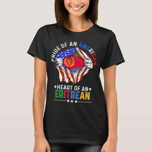 Eritrean American Foreign Eritrea Flag T-Shirt (Front)