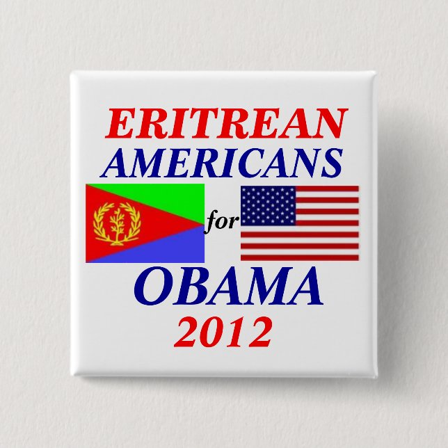 Eritrean americans for Obama Button (Front)