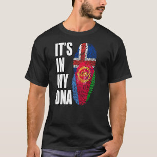 Eritrean And Icelandic Mix DNA Flag Heritage T-Shirt