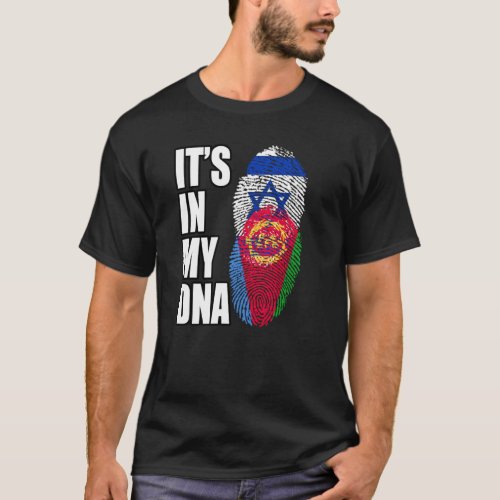 Eritrean And Israeli Mix DNA Flag Heritage T_Shirt