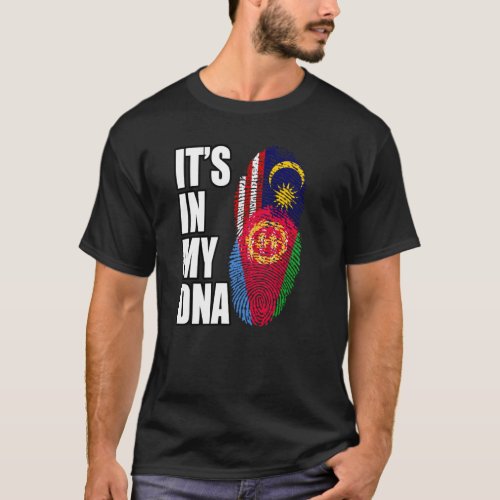Eritrean And Malaysian Mix DNA Heritage Flag T_Shirt